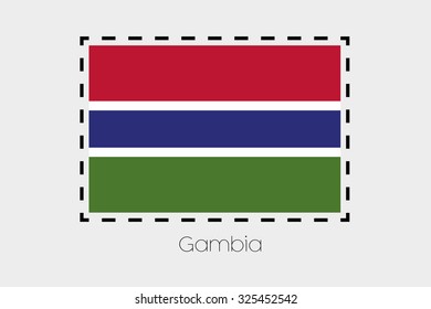 A Cutting outline around the flag of Gambia