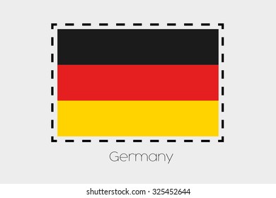 A Cutting outline around the flag of Germany