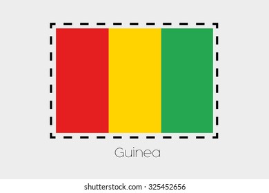 A Cutting outline around the flag of Guinea