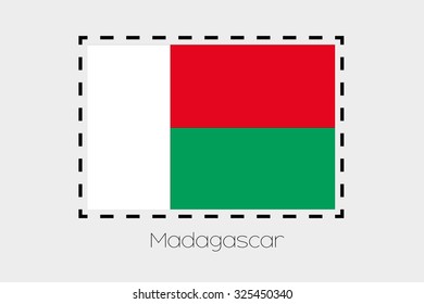 A Cutting outline around the flag of Madagascar