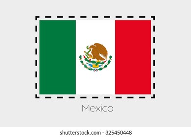 A Cutting outline around the flag of Mexico