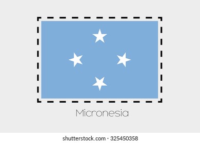 A Cutting outline around the flag of Micronesia