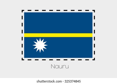 A Cutting outline around the flag of Nauru