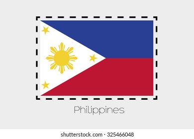 A Cutting outline around the flag of Philippines