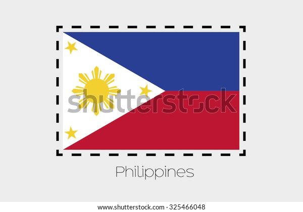 Cutting Outline Around Flag Philippines Stock Vector Royalty Free