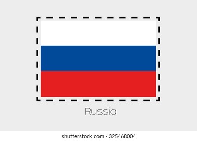 A Cutting outline around the flag of Russia