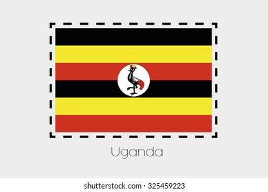 A Cutting outline around the flag of Uganda