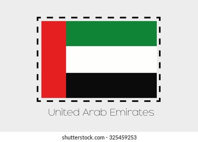 A Cutting outline around the flag of United Arab Emirates