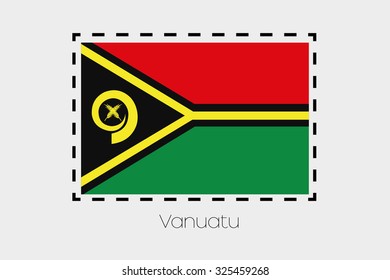 A Cutting outline around the flag of Vanuatu
