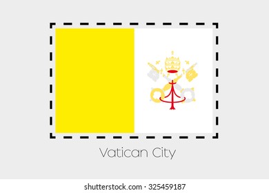 A Cutting outline around the flag of Vatican