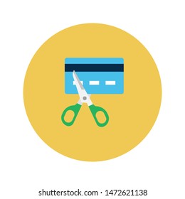 cutting pay glyph flat vector icon