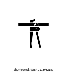 Cutting pliers black icon concept. Cutting pliers flat  vector symbol, sign, illustration.