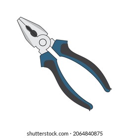 Cutting pliers combination. Tool repair contruction. Vector image