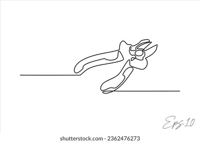 cutting pliers continuous line art drawing
