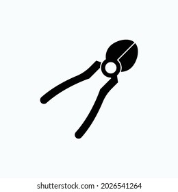 Cutting Pliers Icon. Electrical Tool, Electrician Equipment Symbol  - Vector.