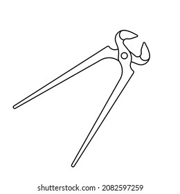 Zange Symbol schneiden. Handwerkzeug, lineares Symbol. Vektorgrafik. Schwarze Nippel-Ikone
