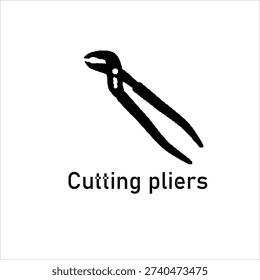 Cutting Pliers Icon Vector Illustration Isolated on White Background