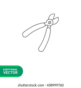Cutting pliers line icon