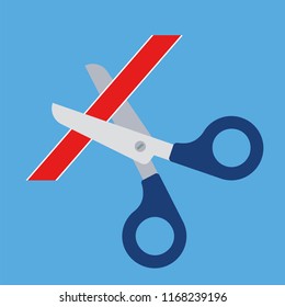 Cutting Ribbon Scissors Icon