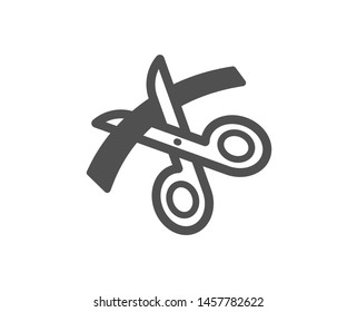 Cutting ribbon sign. Scissors icon. Tailor utensil symbol. Classic flat style. Simple scissors icon. Vector
