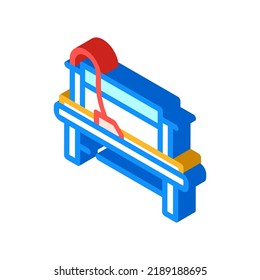 cutting ruler sewing isometric icon vector. cutting ruler sewing sign. isolated symbol illustration