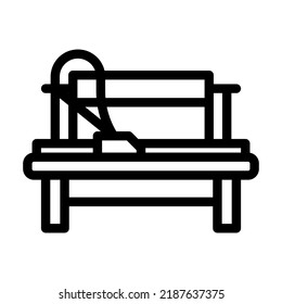 cutting ruler sewing line icon vector. cutting ruler sewing sign. isolated contour symbol black illustration