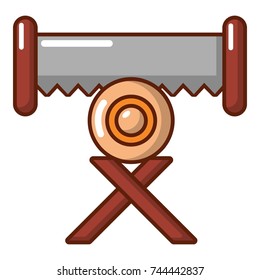 Cutting saw icon. Cartoon illustration of cutting saw vector icon for web