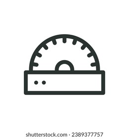 Cutting saw machine isolated icon, circular blade vector icon with editable stroke
