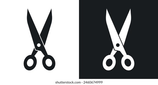 Cutting Scissors Icon Collection. Haircut Tool Vector Symbol. Barber Scissors Emblem.