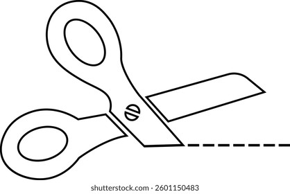 Cutting scissors icon. Scissors with cut lines symbols isolated on transparent background. Cutter business concept. Scissors icon page symbol for your website design Scissors icon logo, app, UI.