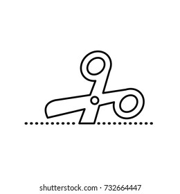 cutting scissors icon. Outline design.