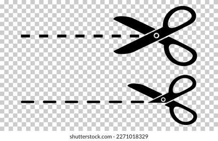 Cutting scissors icon. Vector illustration isolated on transparent background