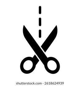 Cutting scissors icon. vector illustration