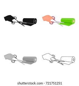 Cutting scissors for sewing fabrics. Sewing and equipment single icon in cartoon style vector symbol stock illustration web.