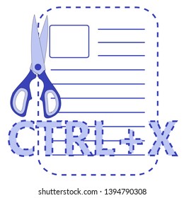 cutting scissors symbol cut icon keyboard shortcut
