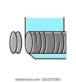 cutting semiconductor manufacturing color icon vector. cutting semiconductor manufacturing sign. isolated symbol illustration