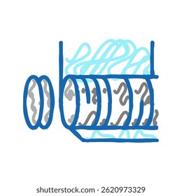 corte vetor de esboço de ícone de doodle de fabricação de semicondutores. corte sinal de fabricação de semicondutores. ilustração de símbolo isolado