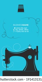 Cutting and sewing business card concept for tailor