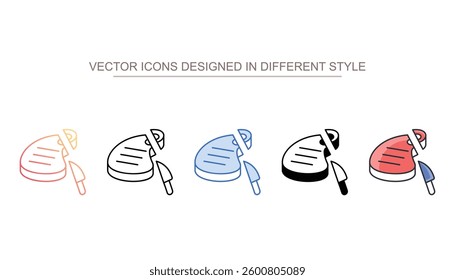 Cutting Steak icon design with white background stock illustration