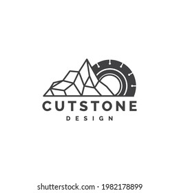 Cutting stone logo design illustration vector template