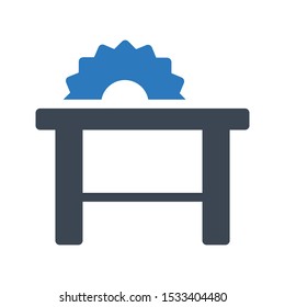 cutting table glyph color vector icon