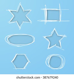 Cutting templates of paper in the form of geometric shapes