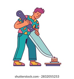 Cutting Tiny Cake With Knife featuring cutting, tiny, cake, with, knife, background, design, composed as a clear stock-ready visual with accurate subject details and buyer-focused search value