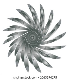 Cutting tool with bent knives on one shaft of double size
