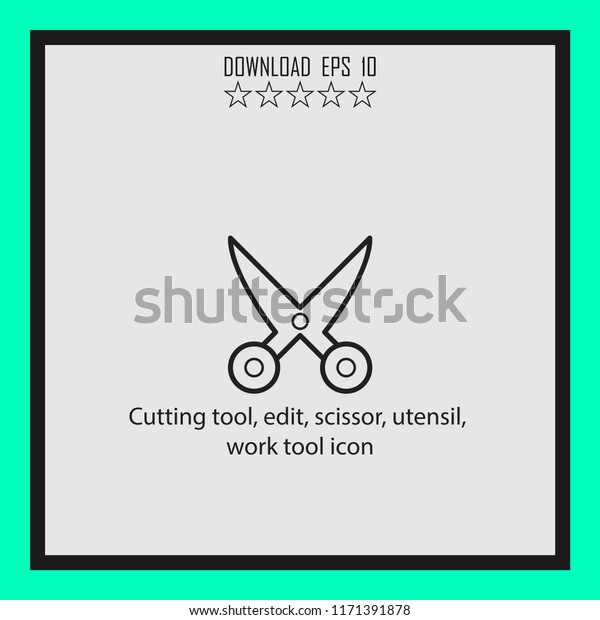 Cutting tool, edit,\
utensil  vector icon