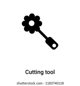 Cutting tool icon vector isolated on white background, logo concept of Cutting tool sign on transparent background, filled black symbol