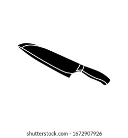 cutting tool illustration flat icon - Display of an isolated blade on a white background. Design template for branding