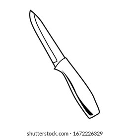 icono de línea de ilustración de herramienta de corte - Visualización de una hoja aislada en un fondo blanco. Plantilla de diseño para la marca