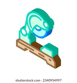 vector de icono isométrico de ingeniero de fabricación de herramientas de corte. signo de ingeniero de fabricación de herramientas de corte. ilustración de símbolo aislado