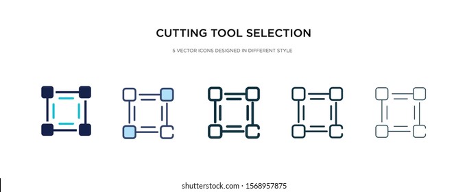 cutting tool selection icon in different style vector illustration. two colored and black cutting tool selection vector icons designed in filled, outline, line and stroke style can be used for web,